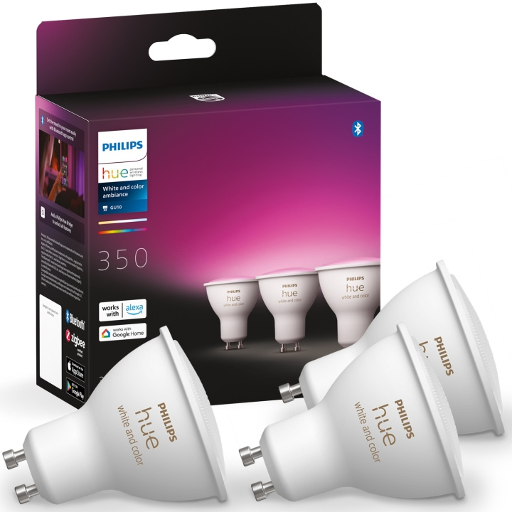 Philips Hue White and Color Ambiance GU10 3-pack ryhmässä KOTI, TALOUS JA PUUTARHA / Älykodit / Älykäs valaistus @ TP E-commerce Nordic AB (C37683)