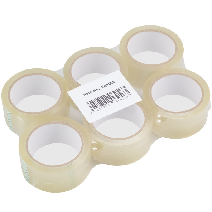 LogiLink Packtejp Tyst 48 mm x 66 m Transparent 6-pack ryhmässä KOTI, TALOUS JA PUUTARHA / Toimistotuotteet / Teippi/Liima @ TP E-commerce Nordic AB (C37689)