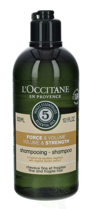 L\'Occitane 5 Ess. Oils Volume & Strenght Shampoo 300 ml ryhmässä KAUNEUS JA TERVEYS / Hiukset &Stailaus / Hiustenhoito / Shampoo @ TP E-commerce Nordic AB (C37905)