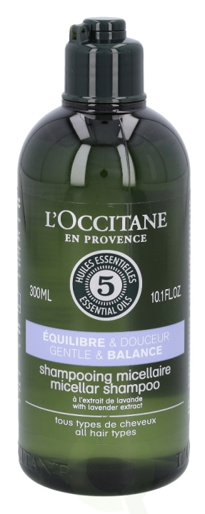 L\'Occitane 5 Ess. Oils Gen. & Bal. Micellar Shampoo 300 ml ryhmässä KAUNEUS JA TERVEYS / Hiukset &Stailaus / Hiustenhoito / Shampoo @ TP E-commerce Nordic AB (C37906)