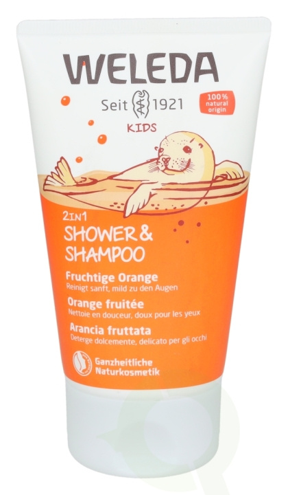 Weleda Kids 2in1 Shower & Shampoo Fruity Orange 150 ml ryhmässä KAUNEUS JA TERVEYS / Hiukset &Stailaus / Hiustenhoito / Shampoo @ TP E-commerce Nordic AB (C38069)