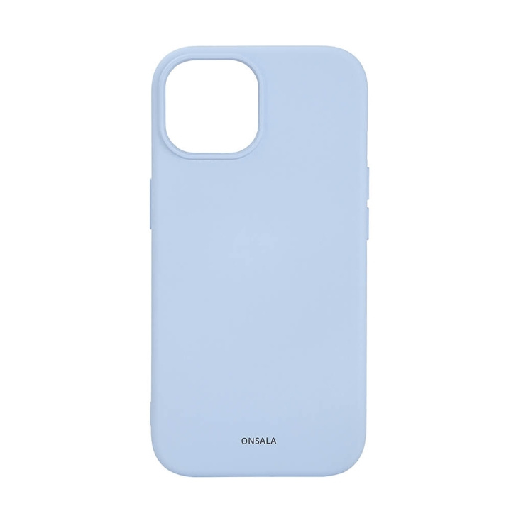 ONSALA Back Sil Touch Recycled MagSerie iPhone 15 Light Blue ryhmässä ÄLYPUHELIMET JA TABLETIT / Puhelimen suojakotelo / Apple / iPhone 15 @ TP E-commerce Nordic AB (C38347)
