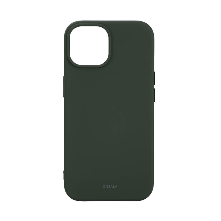 ONSALA Back Sil Touch Recycled MagSerie iPhone 15 Olive Green ryhmässä ÄLYPUHELIMET JA TABLETIT / Puhelimen suojakotelo / Apple / iPhone 15 @ TP E-commerce Nordic AB (C38348)