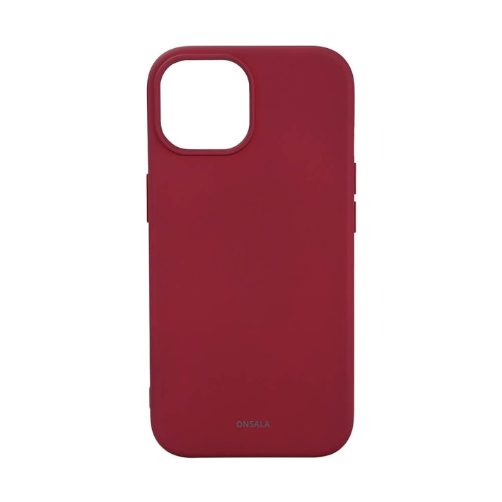 ONSALA Back Sil Touch Recycled MagSerie iPhone 15 Deep Red ryhmässä ÄLYPUHELIMET JA TABLETIT / Puhelimen suojakotelo / Apple / iPhone 15 @ TP E-commerce Nordic AB (C38352)