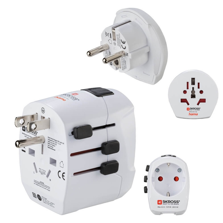 HAMA World Travel Adapter Pro Light USB 3-pin ryhmässä KOTI, TALOUS JA PUUTARHA / Sähkö & Valaistus / Matkasovittimet @ TP E-commerce Nordic AB (C38374)