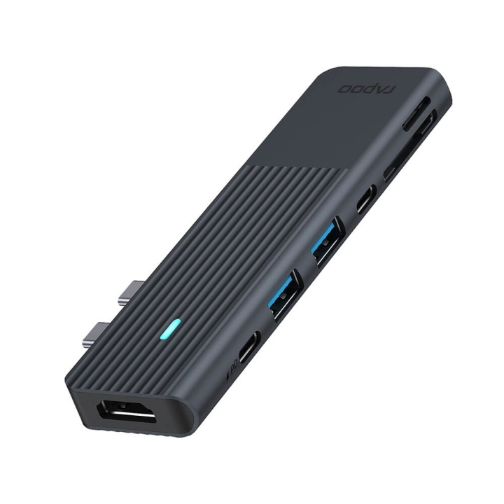 Rapoo USB-C Multiport UCM-2003 7-in-2 USB-C Adapter (MacBook) ryhmässä TIETOKOONET & TARVIKKEET / Tietokonetarvikkeet / USB-telakat @ TP E-commerce Nordic AB (C38379)