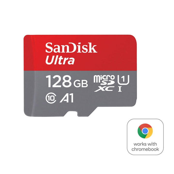 SanDisk Ultra microSDXC 128GB Chromebooks 140MB/s UHS-I Adap ryhmässä KODINELEKTRONIIKKA / Tallennusvälineet / Muistikortit / MicroSD/HC/XC @ TP E-commerce Nordic AB (C38417)