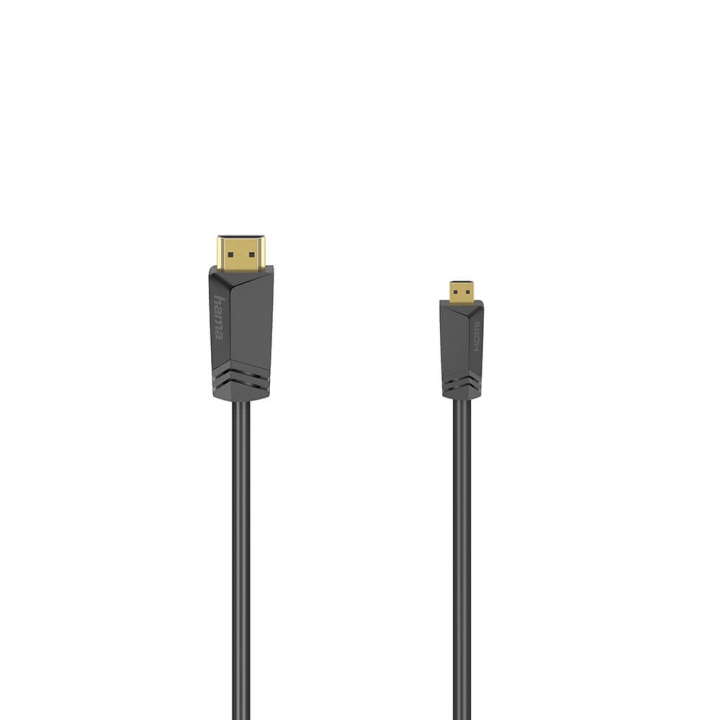 Hama Cable HDMI High Speed Type A-D 4K 18 Gbit/s 1.5m Black ryhmässä KODINELEKTRONIIKKA / Kaapelit & Sovittimet / HDMI / Kaapelit @ TP E-commerce Nordic AB (C38592)