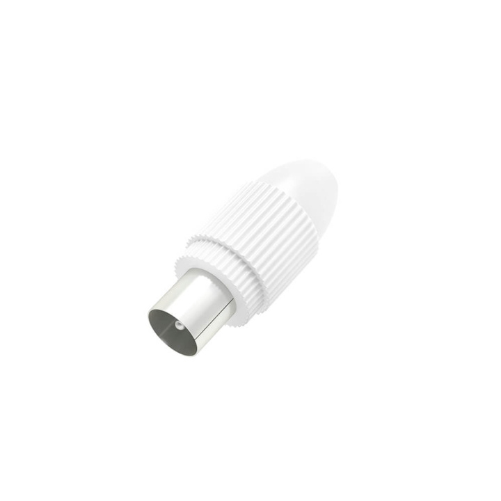 HAMA Antenna Plug Coax White ryhmässä KODINELEKTRONIIKKA / Ääni & Kuva / TV & Tarvikkeet / Antennit & Tarvikkeet @ TP E-commerce Nordic AB (C38601)