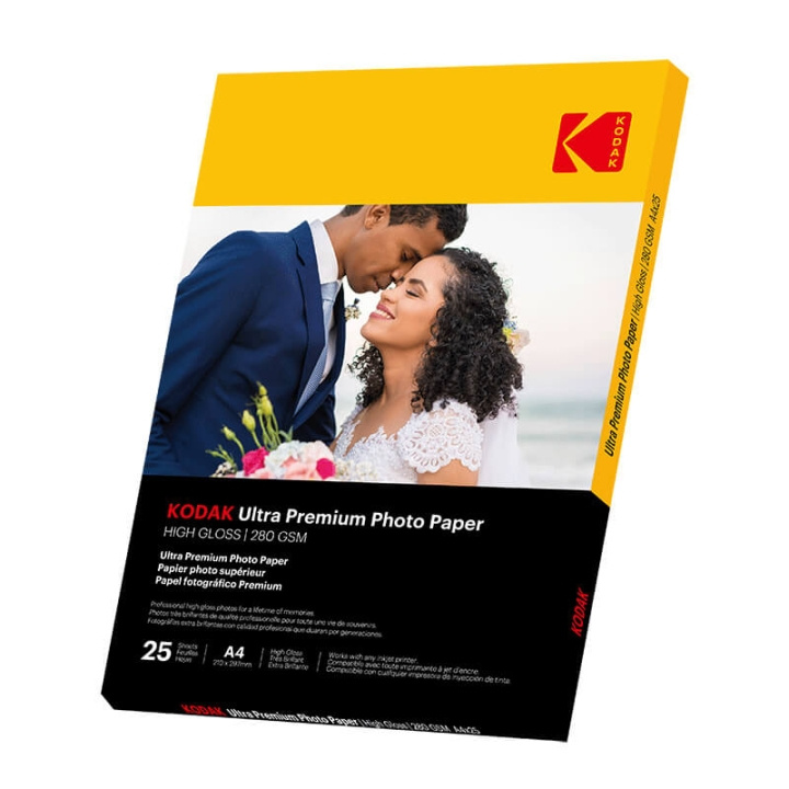 KODAK 21x29,7cm Glossy Premium Photo Paper 280/m² 25 Sheets ryhmässä KODINELEKTRONIIKKA / Valokuvat & Videot / Valokuvauslaitteet / Muut @ TP E-commerce Nordic AB (C38713)