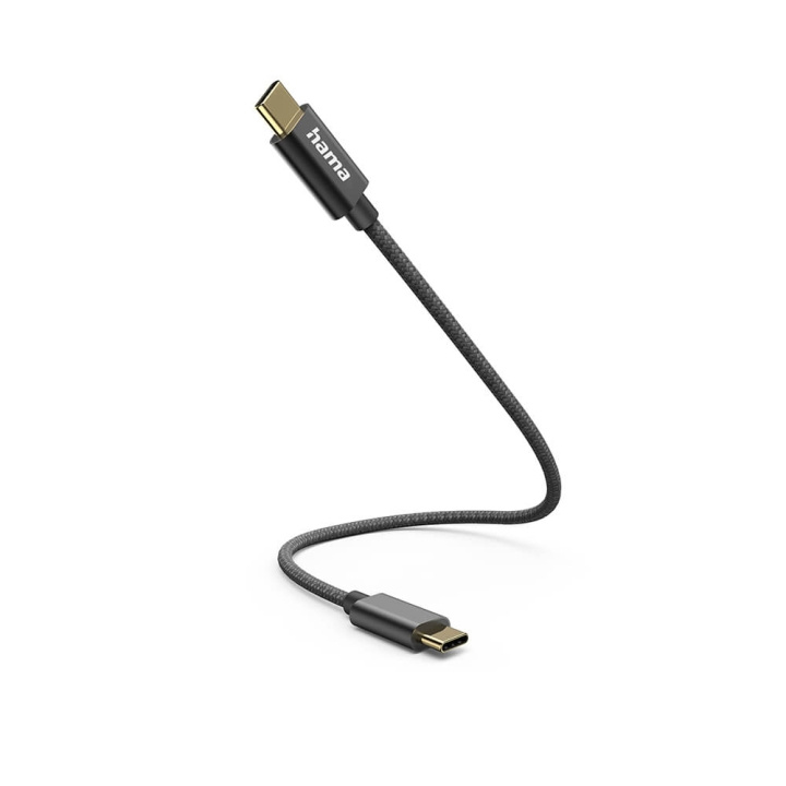 HAMA Charging Cable USB-C to USB-C 0.2m Black ryhmässä TIETOKOONET & TARVIKKEET / Kaapelit & Sovittimet / USB / USB-C @ TP E-commerce Nordic AB (C38750)
