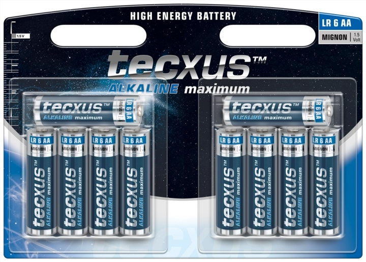 tecxus LR6/AA (Mignon) batteri, 10 st. blister alkaliskt manganbatteri, 1,5 V ryhmässä KODINELEKTRONIIKKA / Paristot & Laturit / Akut / AA @ TP E-commerce Nordic AB (C38851)
