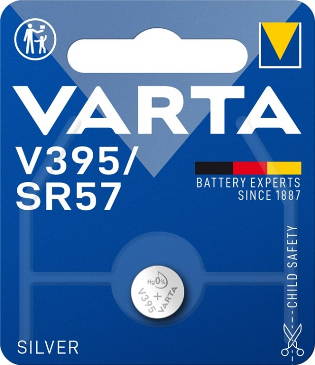 Varta SR57 (V395) batteri, 1 st. blister silveroxid-zink-knappcell, 1,55 V ryhmässä KODINELEKTRONIIKKA / Paristot & Laturit / Akut / Nappiparistot @ TP E-commerce Nordic AB (C38855)
