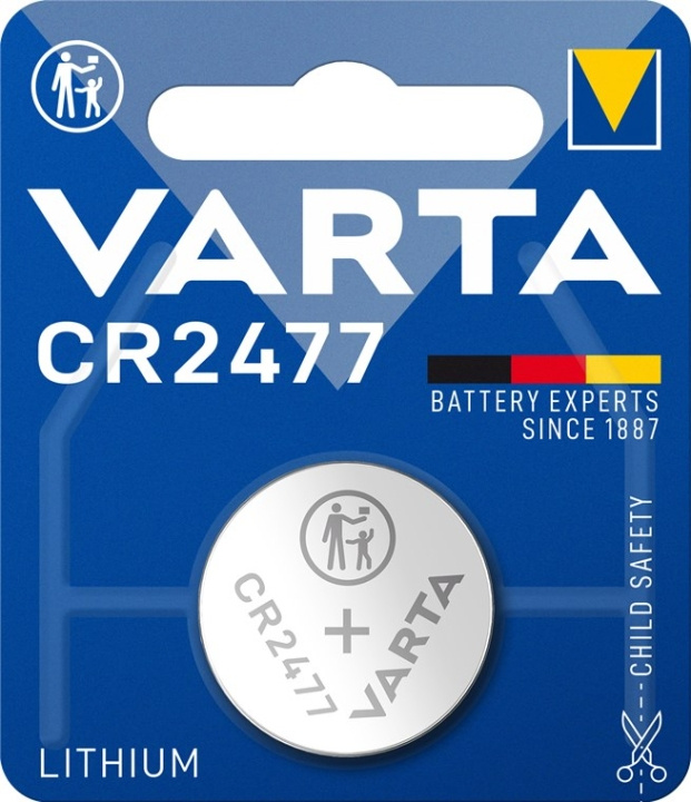 Varta CR2477 (6477) batteri, 1 st. blister litium-knappcell, 3 V ryhmässä KODINELEKTRONIIKKA / Paristot & Laturit / Akut / Nappiparistot @ TP E-commerce Nordic AB (C38863)