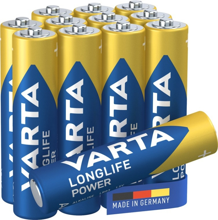 Varta LR03/AAA (Micro) (4903) batteri, 12 st. box alkaliskt manganbatteri, 1,5 V ryhmässä KODINELEKTRONIIKKA / Paristot & Laturit / Akut / AAA @ TP E-commerce Nordic AB (C38867)