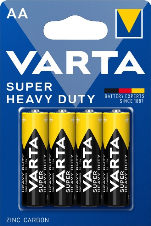 Varta R6/AA (Mignon) (2006) batteri, 4 st. blister Zink- kol batteri, 1,5 V ryhmässä KODINELEKTRONIIKKA / Paristot & Laturit / Akut / AA @ TP E-commerce Nordic AB (C38878)