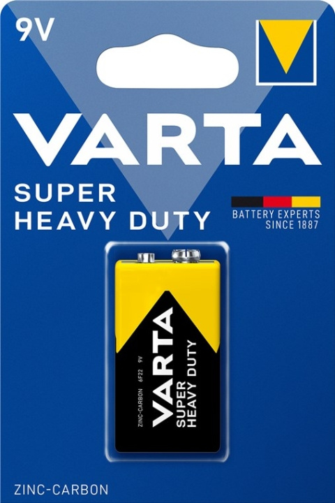 Varta 6F22/9 V Block (2022) batteri, 1 st. blister Zink- kol batteri, 9 V ryhmässä KODINELEKTRONIIKKA / Paristot & Laturit / Akut / Muut @ TP E-commerce Nordic AB (C38881)