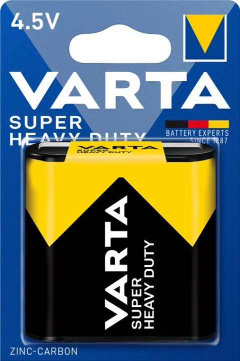 Varta 3R12/Flat (2012) batteri, 1 st. blister Zink- kol batteri, 4,5 V ryhmässä KODINELEKTRONIIKKA / Paristot & Laturit / Akut / Muut @ TP E-commerce Nordic AB (C38882)