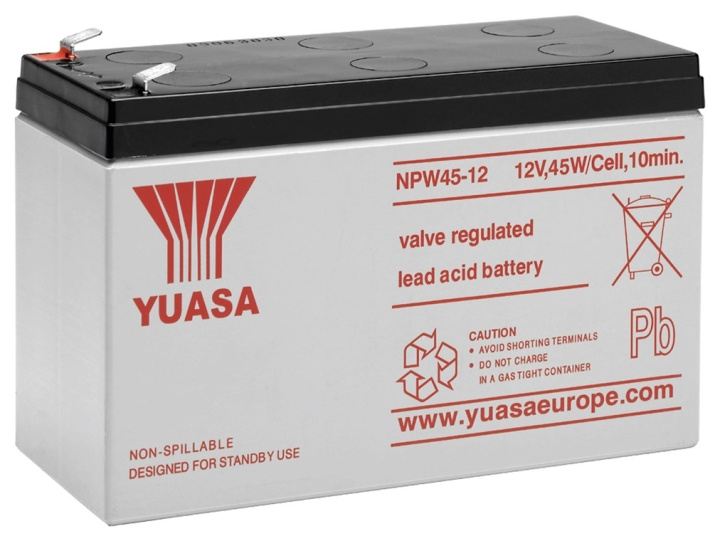 Yuasa Blybatteri 12 V, 8,5 Ah (NPW45-12) Faston (6,35 mm) Blybatteri ryhmässä KODINELEKTRONIIKKA / Paristot & Laturit / Ladattavat paristot / Lyijyparistot @ TP E-commerce Nordic AB (C38883)