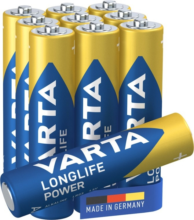 Varta LR03/AAA (Micro) (4903) batteri, 10 st. blister alkaliskt manganbatteri, 1,5 V ryhmässä KODINELEKTRONIIKKA / Paristot & Laturit / Akut / AAA @ TP E-commerce Nordic AB (C38886)