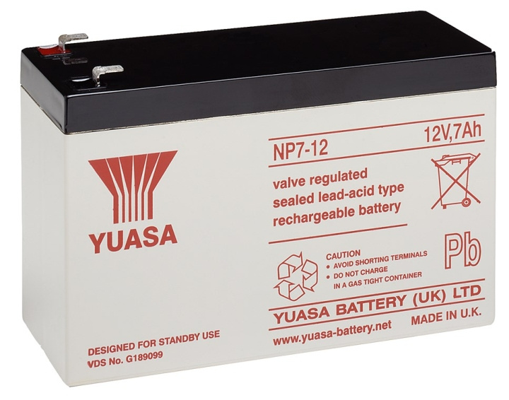 Yuasa Blybatteri 12 V, 7,0 Ah (NP7-12) Blybatteri, VdS ryhmässä KODINELEKTRONIIKKA / Paristot & Laturit / Ladattavat paristot / Lyijyparistot @ TP E-commerce Nordic AB (C38905)
