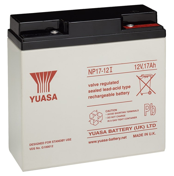 Yuasa Blybatteri 12 V, 17 Ah (NP17-12I) Ämne (M5) Blybatteri, VdS ryhmässä KODINELEKTRONIIKKA / Paristot & Laturit / Ladattavat paristot / Lyijyparistot @ TP E-commerce Nordic AB (C38907)