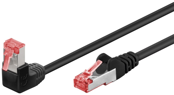 Goobay Liitäntäjohto CAT 6, 1x 90° kulma, S/FTP (PiMF), musta, 0,25 m kuparijohdin (CU), halogeenivapaa kaapelivaippa (LSZH), napsautettava lukko ylhäällä ryhmässä TIETOKOONET & TARVIKKEET / Kaapelit & Sovittimet / Verkko / Cat6 @ TP E-commerce Nordic AB (C39022)