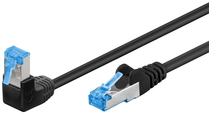 Goobay Patchkabel CAT 6A, 1x 90° vinklad, S/FTP (PiMF), svart, 0,25 m kopparledare (CU), halogenfri kabelhölje (LSZH), snäpplås på toppen ryhmässä TIETOKOONET & TARVIKKEET / Kaapelit & Sovittimet / Verkko / Cat6 @ TP E-commerce Nordic AB (C39036)