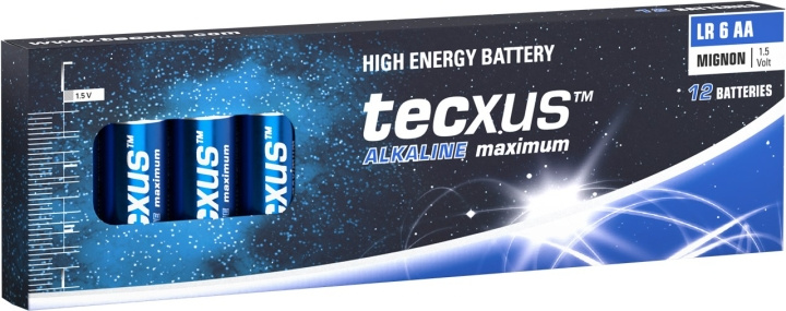 tecxus LR6/AA (Mignon) batteri, 12 st. box alkaliskt manganbatteri, 1,5 V ryhmässä KODINELEKTRONIIKKA / Paristot & Laturit / Akut / AA @ TP E-commerce Nordic AB (C39059)