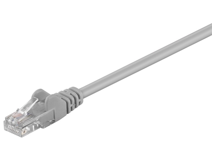 Goobay Patchkabel CAT 5e, U/UTP, grå, 0,5 m kopparklädd aluminiumtråd (CCA) ryhmässä TIETOKOONET & TARVIKKEET / Kaapelit & Sovittimet / Verkko / Cat5e @ TP E-commerce Nordic AB (C39254)