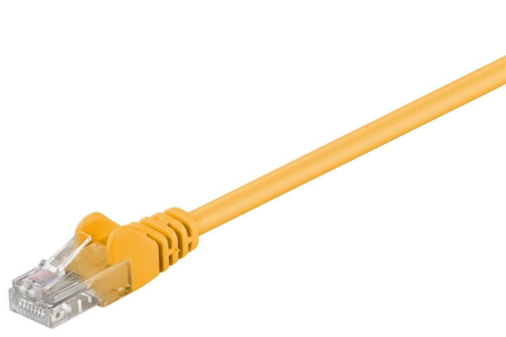 Goobay Patchkabel CAT 5e, U/UTP, gul, 15 m kopparklädd aluminiumtråd (CCA) ryhmässä TIETOKOONET & TARVIKKEET / Kaapelit & Sovittimet / Verkko / Cat5e @ TP E-commerce Nordic AB (C39268)