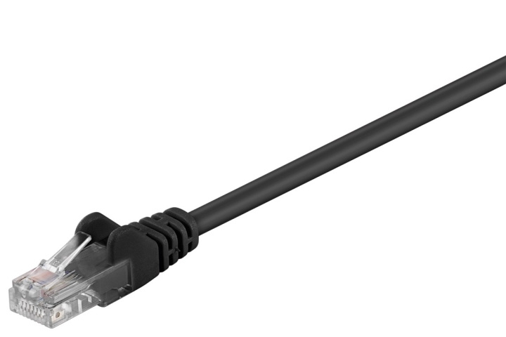 Goobay Patchkabel CAT 5e, U/UTP, svart, 0,5 m kopparklädd aluminiumtråd (CCA) ryhmässä TIETOKOONET & TARVIKKEET / Kaapelit & Sovittimet / Verkko / Cat5e @ TP E-commerce Nordic AB (C39325)