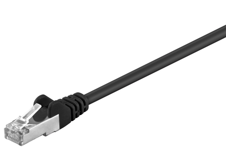 Goobay Patchkabel CAT 5e, F/UTP, svart, 0,5 m kopparklädd aluminiumtråd (CCA) ryhmässä TIETOKOONET & TARVIKKEET / Kaapelit & Sovittimet / Verkko / Cat5e @ TP E-commerce Nordic AB (C39336)