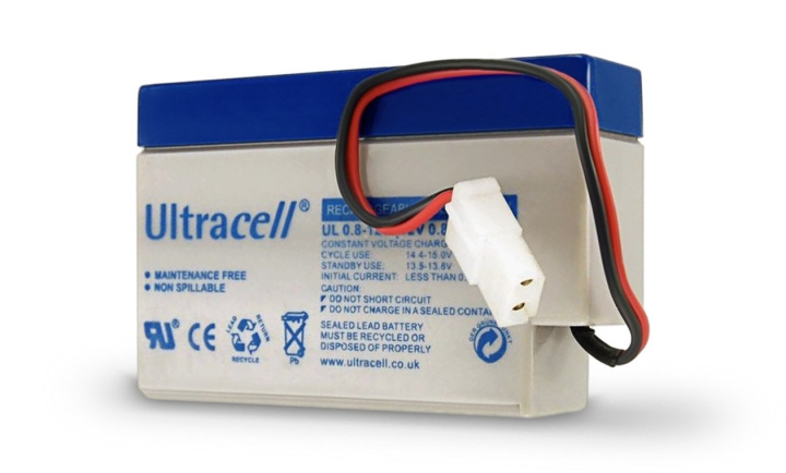 Ultracell Blybatteri 12 V, 0,8 Ah (UL0.8-12) AMP-kontakt Blybatteri ryhmässä KODINELEKTRONIIKKA / Paristot & Laturit / Ladattavat paristot / Lyijyparistot @ TP E-commerce Nordic AB (C39422)