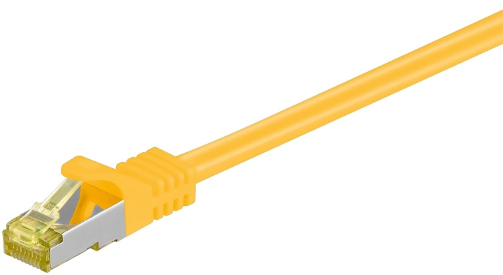 Goobay RJ45 patchkabel S/FTP (PiMF), 500 MHz, med CAT 7 råkabel, gul, 0,25 m LSZH halogenfri kabelhölje, koppar, RJ45-kontakt (CAT 6A) ryhmässä TIETOKOONET & TARVIKKEET / Kaapelit & Sovittimet / Verkko / Cat7 @ TP E-commerce Nordic AB (C39443)