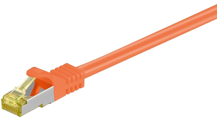 Goobay RJ45 patchkabel S/FTP (PiMF), 500 MHz, med CAT 7 råkabel, orange, 0,25 m LSZH halogenfri kabelhölje, koppar, RJ45-kontakt (CAT 6A) ryhmässä TIETOKOONET & TARVIKKEET / Kaapelit & Sovittimet / Verkko / Cat7 @ TP E-commerce Nordic AB (C39447)