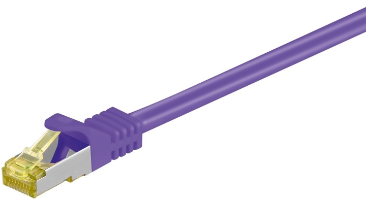 Goobay RJ45 patchkabel S/FTP (PiMF), 500 MHz, med CAT 7 råkabel, violett, 0,5 m LSZH halogenfri kabelhölje, koppar, RJ45-kontakt (CAT 6A) ryhmässä TIETOKOONET & TARVIKKEET / Kaapelit & Sovittimet / Verkko / Cat7 @ TP E-commerce Nordic AB (C39459)