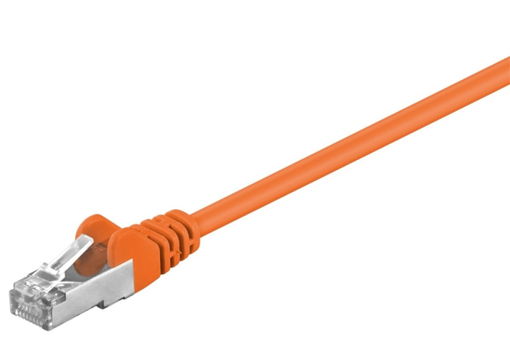 Goobay Patchkabel CAT 5e, SF/UTP, orange, 0,5 m kopparklädd aluminiumtråd (CCA) ryhmässä TIETOKOONET & TARVIKKEET / Kaapelit & Sovittimet / Verkko / Cat5e @ TP E-commerce Nordic AB (C39605)