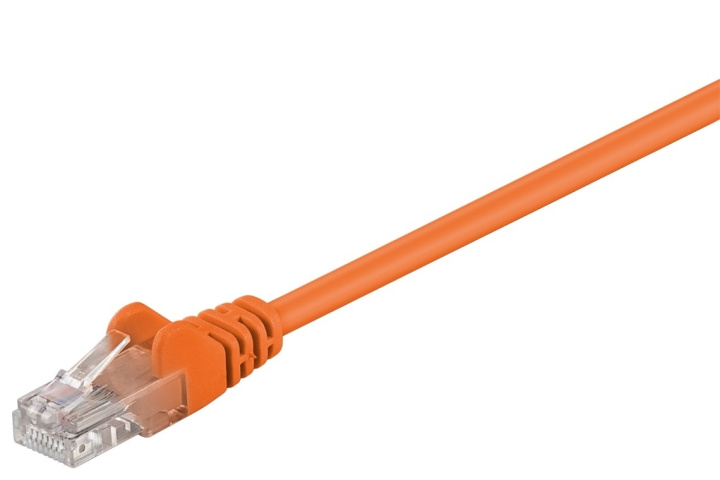 Goobay Patchkabel CAT 5e, U/UTP, orange, 0,25 m kopparklädd aluminiumtråd (CCA) ryhmässä TIETOKOONET & TARVIKKEET / Kaapelit & Sovittimet / Verkko / Cat5e @ TP E-commerce Nordic AB (C39816)