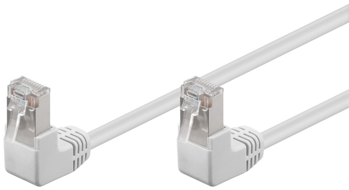 Goobay Patchkabel CAT 5e, 2x 90° vinklad, F/UTP, vit, 2 m kopparklädd aluminiumtråd (CCA), 2x RJ45-plugg 90 ° (8P8C) ryhmässä TIETOKOONET & TARVIKKEET / Kaapelit & Sovittimet / Verkko / Cat5e @ TP E-commerce Nordic AB (C39999)