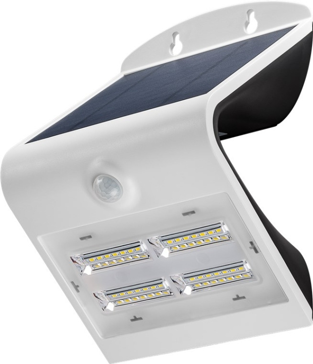 Goobay LED soldriven vägglampa med rörelsedetektor, 3.2 W belysning för husingångar, garageportar och trappor