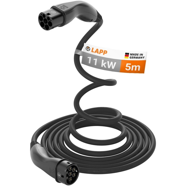 LAPP MOBILITY HELIX laddkabel Typ 2, upp till 11 kW, m, svart (5555935001) 20 A, 3-fas, för laddning av hybrid- och elbilar med Typ 2-anslutning ryhmässä AUTO / Sähköauton lautauskaapelit ja latauslaatikot @ TP E-commerce Nordic AB (C40200)