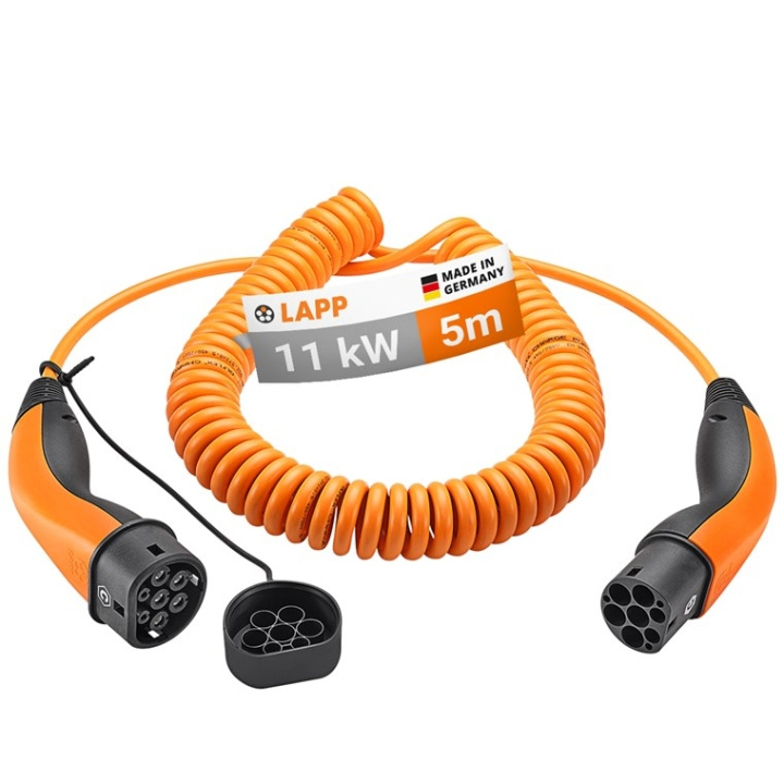 LAPP MOBILITY Spiral laddkabel Typ 2, upp till 11 kW, m, orange (5555936025) 20 A, 3-fas, för laddning av hybrid- och elbilar med Typ 2-anslutning ryhmässä AUTO / Sähköauton lautauskaapelit ja latauslaatikot @ TP E-commerce Nordic AB (C40206)