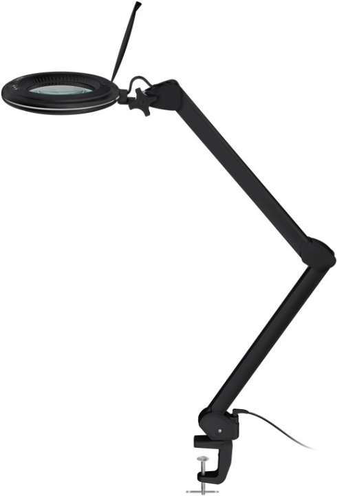 Goobay LED-förstoringslampa med klämma, 10 W, svart 800 lm, ljusstyrka och ljusfärg justerbar, 127 mm glaslins, 1,75x förstoring, 3 dioptrier ryhmässä KOTI, TALOUS JA PUUTARHA / Työkalut & Tee itse / Muut Työkalut & Tarvikkeet @ TP E-commerce Nordic AB (C40233)