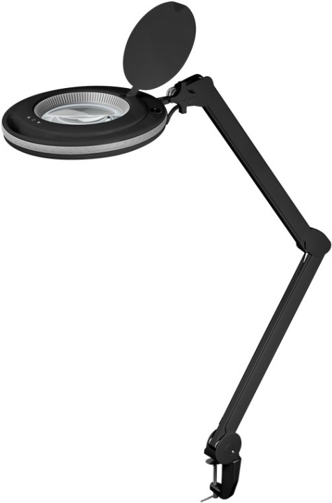 Goobay LED-förstoringslampa med klämma, 9 W, svart 80-730 lm, dimbar, 127 mm kristallglaslins, 1,75x förstoring, 3 dioptrier ryhmässä KOTI, TALOUS JA PUUTARHA / Työkalut & Tee itse / Muut Työkalut & Tarvikkeet @ TP E-commerce Nordic AB (C40234)