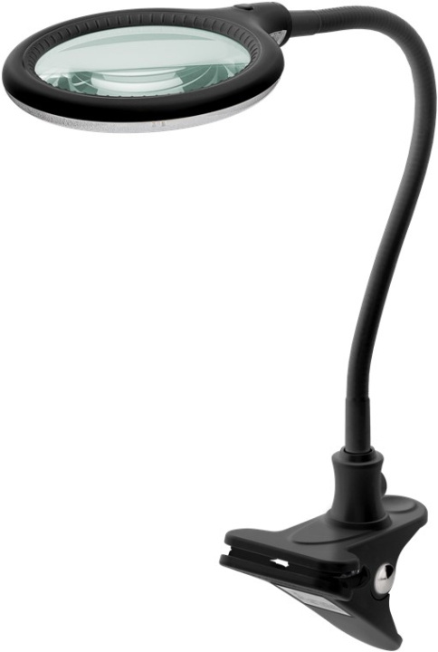 Goobay LED-förstoringslampa med klämma, 6 W, svart 480 lm, 100 mm glaslins, 1,75x förstoring, 3 dioptrier ryhmässä KOTI, TALOUS JA PUUTARHA / Työkalut & Tee itse / Muut Työkalut & Tarvikkeet @ TP E-commerce Nordic AB (C40257)