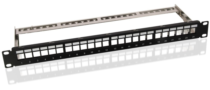 Goobay 19 tums (48,3 cm) Keystone patchpanel, tom (1 U) för 24x Keystone-moduler ryhmässä TIETOKOONET & TARVIKKEET / Kaapelit & Sovittimet / Verkko / Sovittimet & Liittimet @ TP E-commerce Nordic AB (C40354)