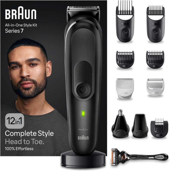 Braun All in One Series 7 MGK7460 12-in-1 -parta- ja vartalotrimmeri ryhmässä KAUNEUS JA TERVEYS / Hiukset &Stailaus / Sheivaus ja trimmaus / Partatrimmerit & Tarvikkeet @ TP E-commerce Nordic AB (C40949)