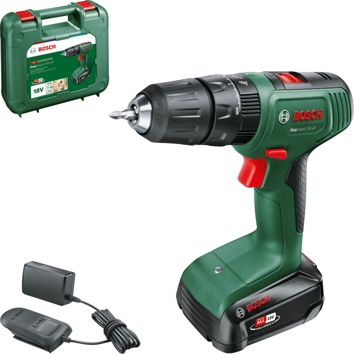 Bosch Power Tools Bosch EasyImpact 18V-40 akkuiskuporakone, 1 x 1,5 Ah + laukku ryhmässä KOTI, TALOUS JA PUUTARHA / Työkalut & Tee itse / Ruuvimeisselit @ TP E-commerce Nordic AB (C40961)