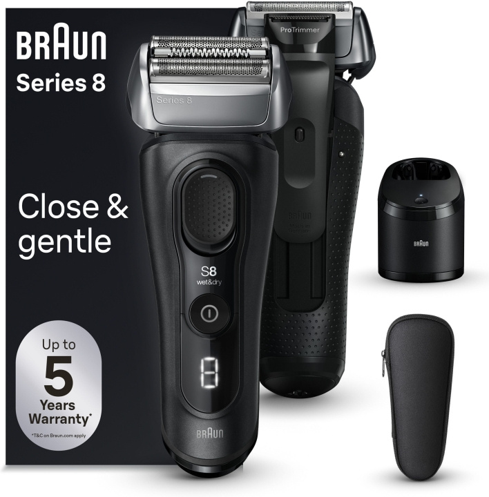 Braun Series 8 8560cc -parranajokone puhdistusasemalla ryhmässä KAUNEUS JA TERVEYS / Hiukset &Stailaus / Sheivaus ja trimmaus / Parranajokoneet @ TP E-commerce Nordic AB (C40979)